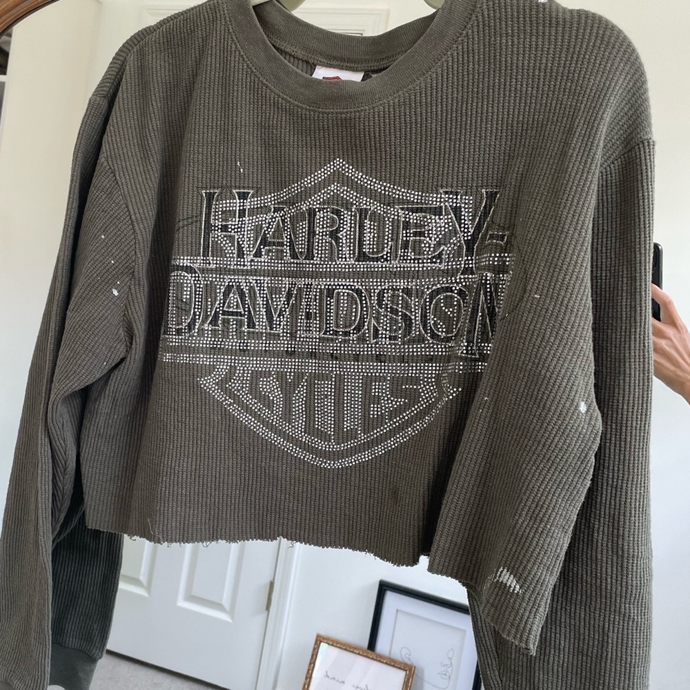 Vintage Harley Davidson Distressed Thermal